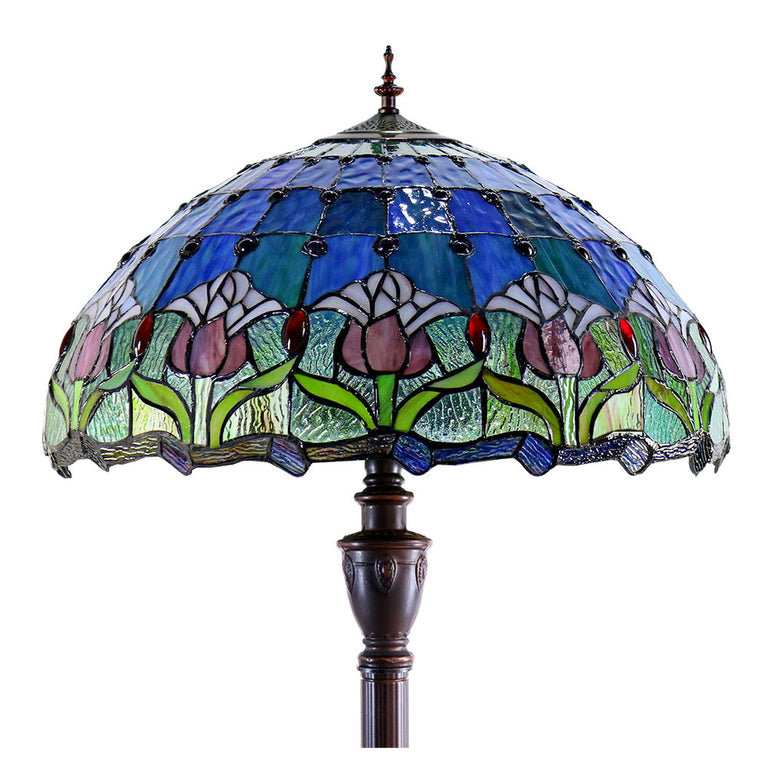 Mauve Tulip 20' Tiffany Floor Lamp - TL-F20235A-KG