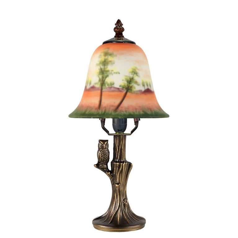 Hand Painted Tiffany Table Lamp Owl - TA-15149