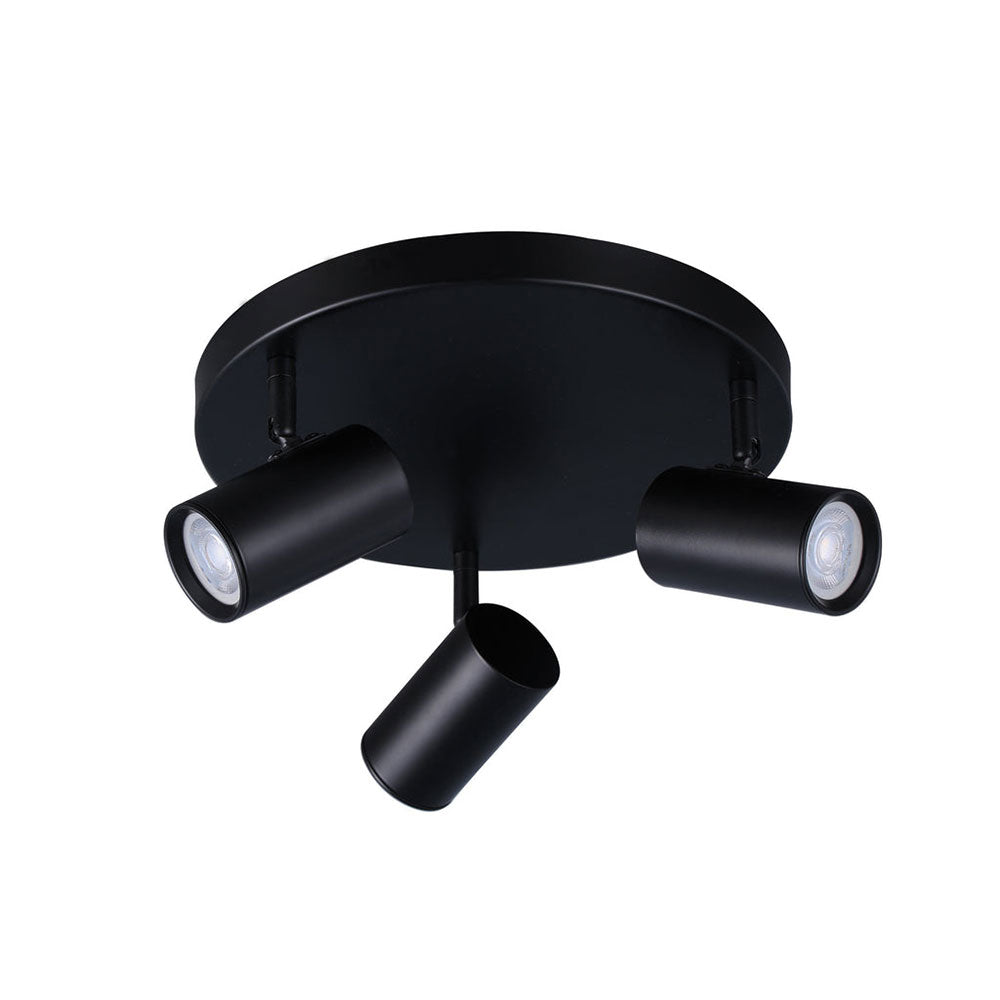Brianna LED 3 Light Round Spot Light Matt Black - LL002SL008B