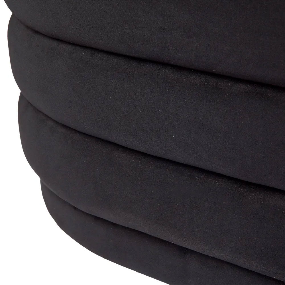 Demi Storage Bench Ottoman Black Velvet - 32859