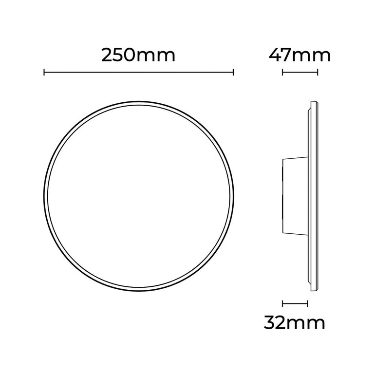 Orlan 250mm LED Colour-Shifting Disc Wall Sconce White Large - LLOL045W
