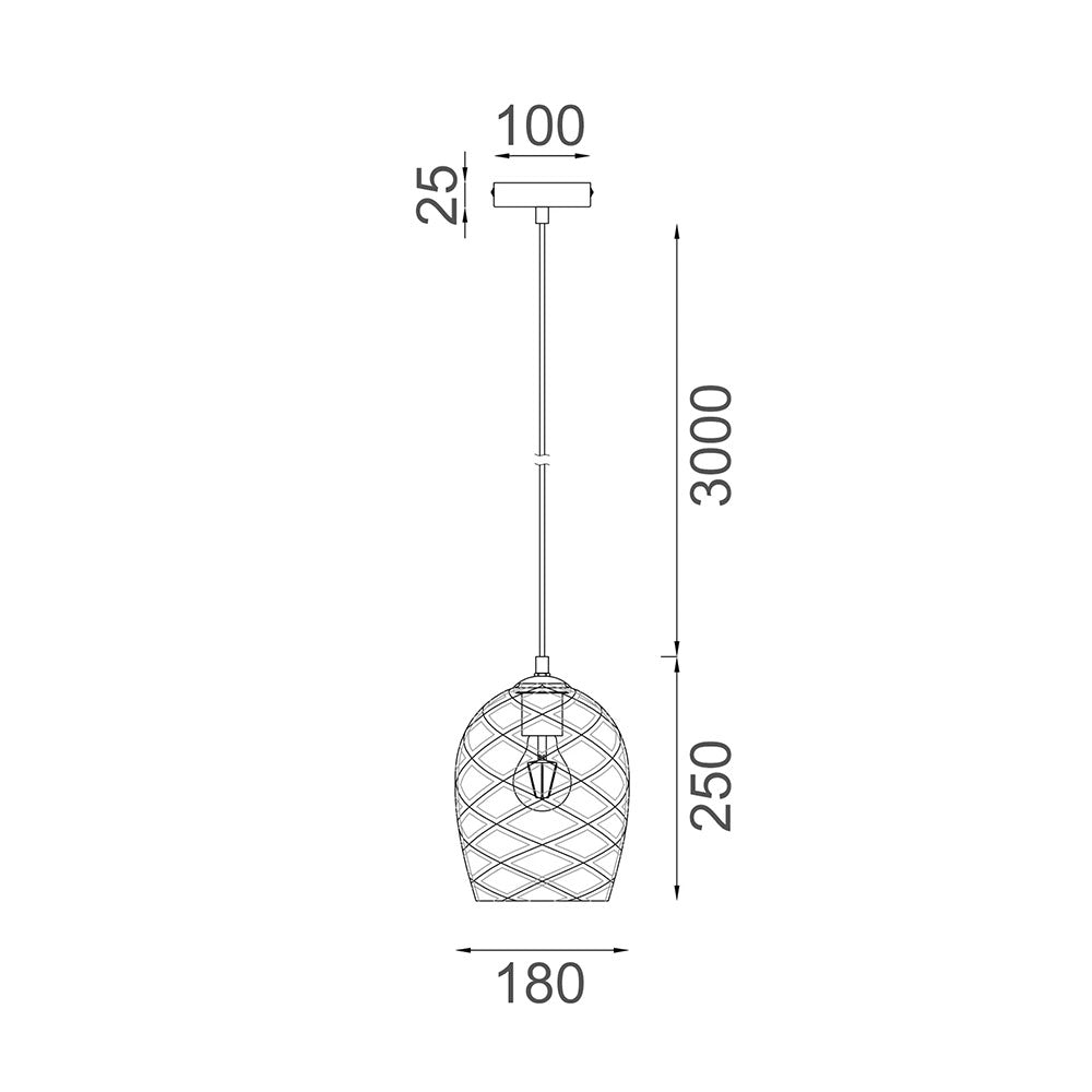 Neta Interior Wine Glass Shade Segmented Pendant Coffee - NETA3