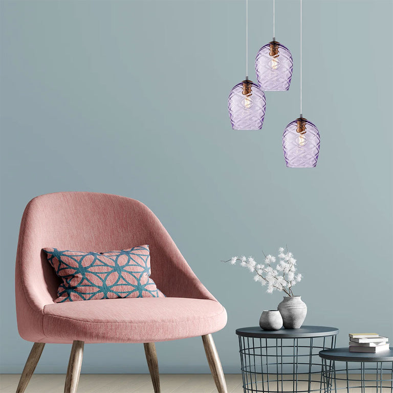 Neta Interior Wine Glass Shade Segmented Pendant Purple - NETA5