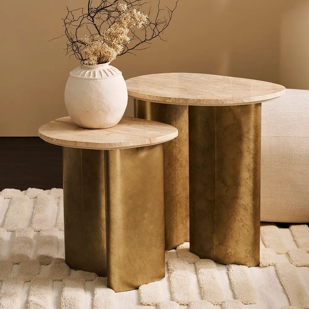 Audrey Large Side Table Travertine - 33350