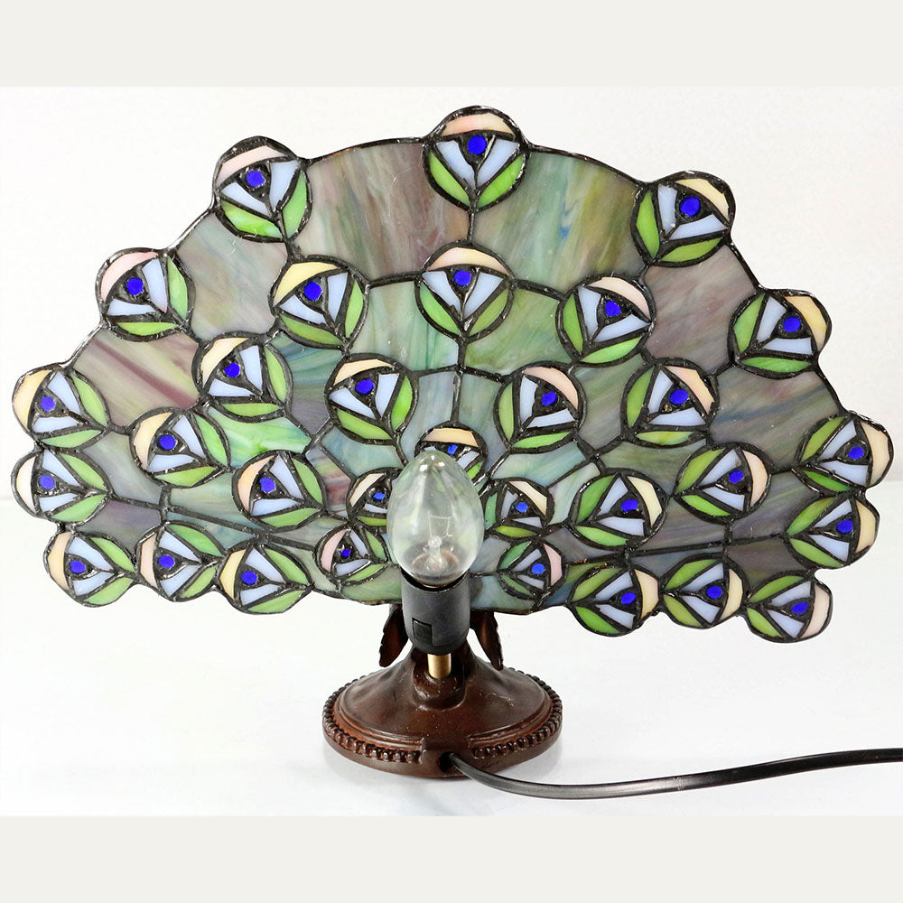 Peacock Tiffany Table Lamp Blue Turquoise - TL-QN2816
