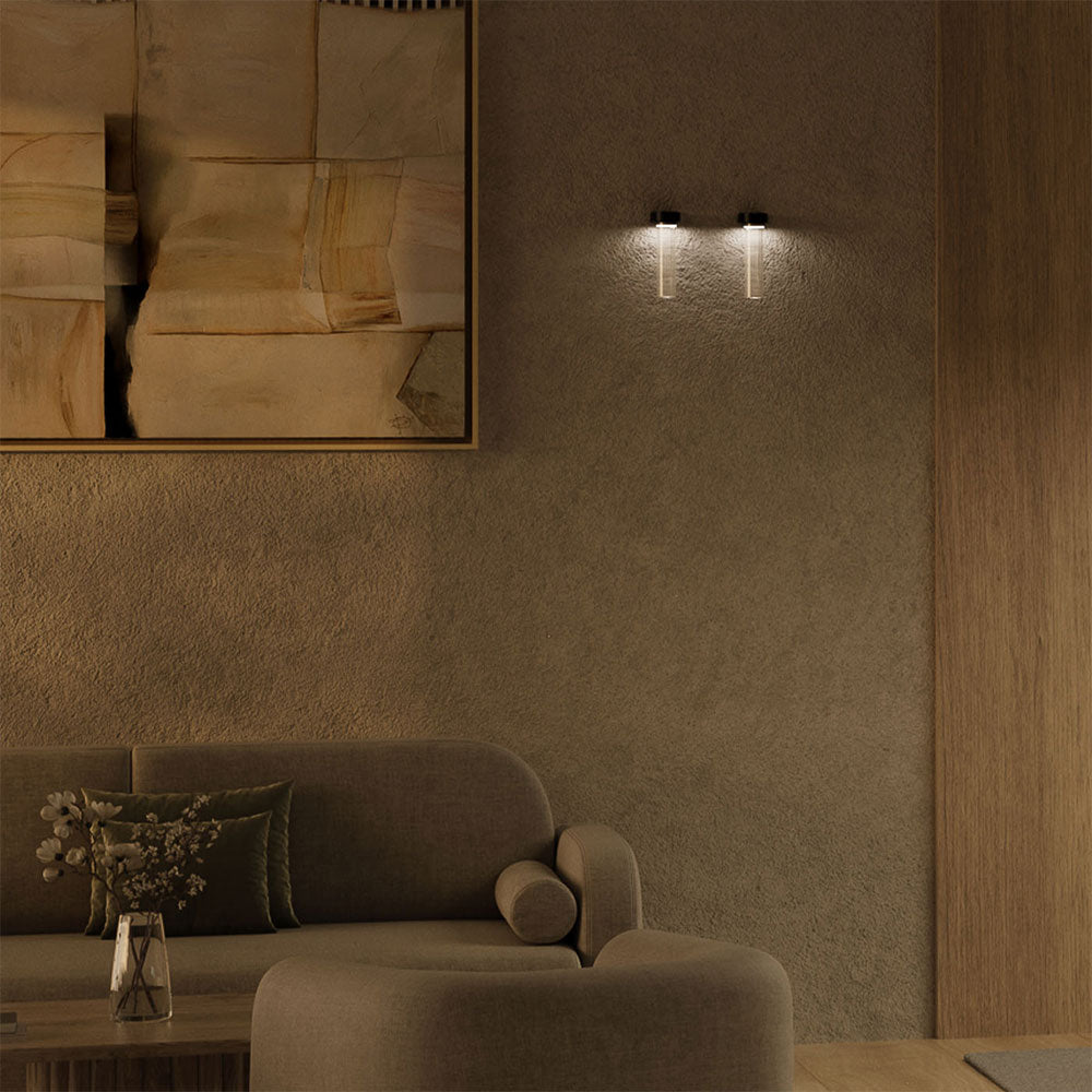 Edge LED Wall Light Iron / Clear Ripped