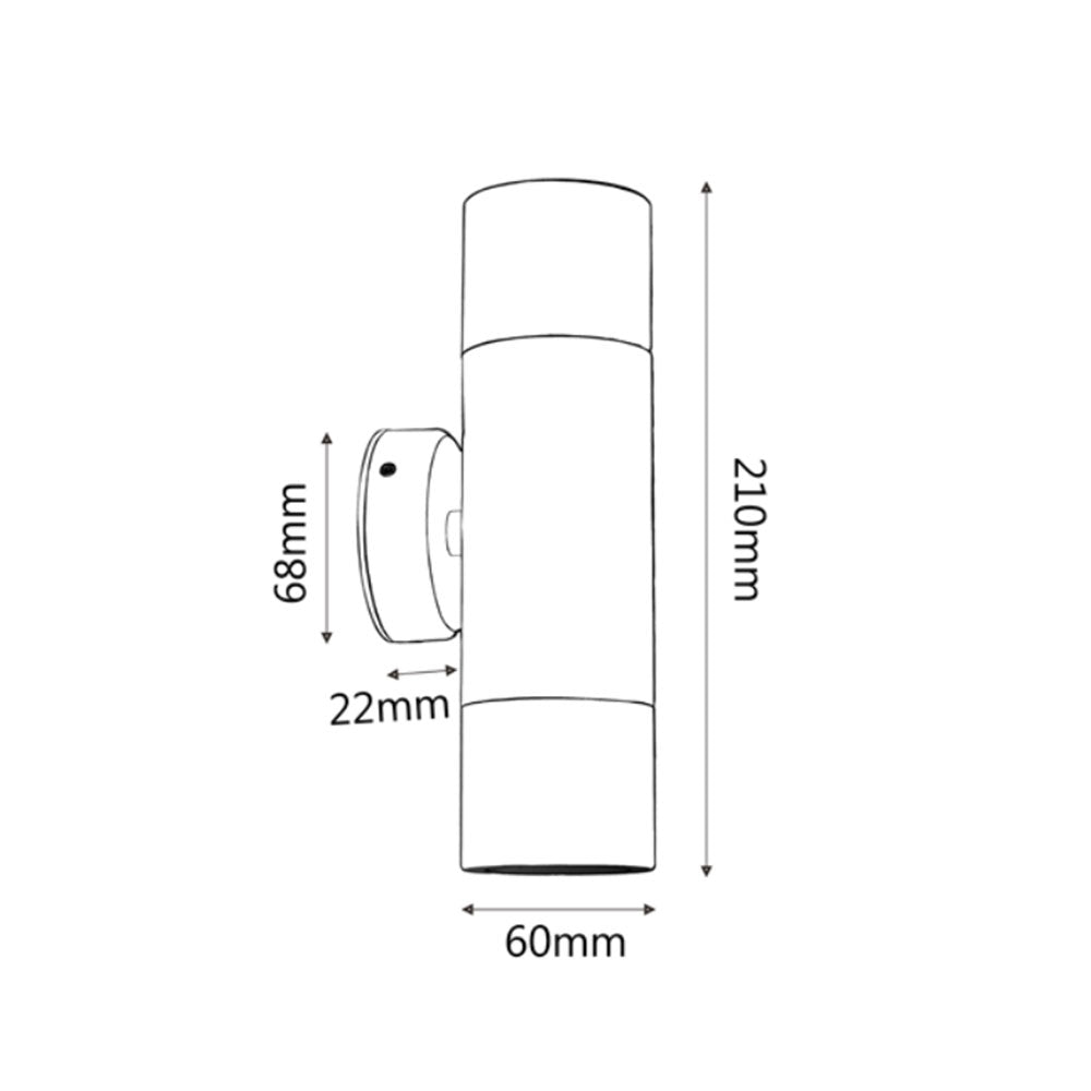 Poseidon 12V MR16 Up & Down Wall Pillar Light Stainless Steel - PMUDSS