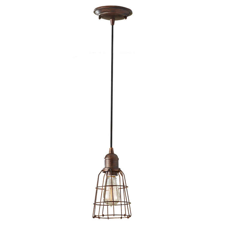 Urban Renewal Mini Pendant Antique Forged Iron / Black Cord - FE/URBANRWL/P/D