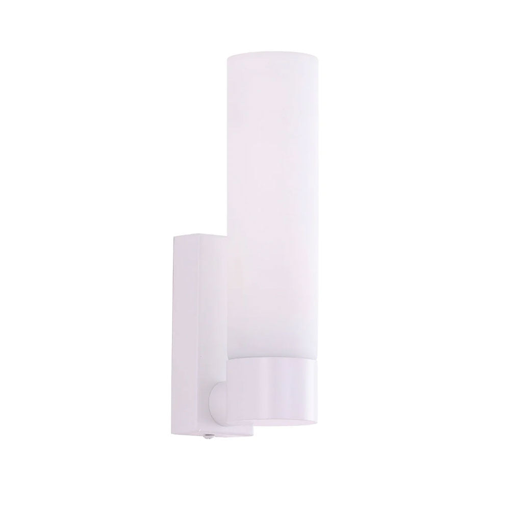 Vara Interior Tubular Up Opal Glass Wall Light White - VARA6