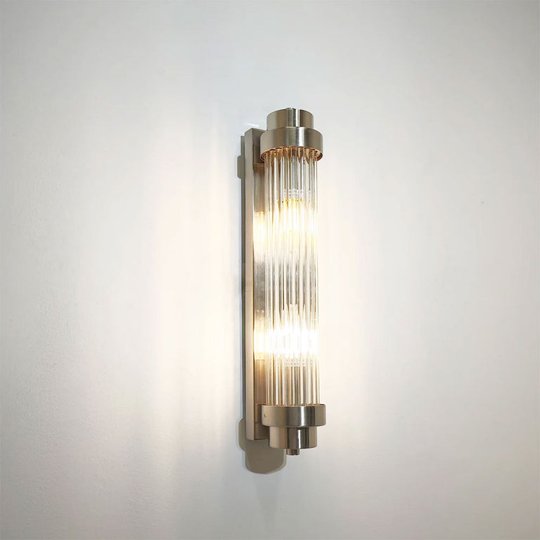 Varillas Interior Up/Down Clear Glass Rod Wall Light Satin Chrome - VARILLAS3