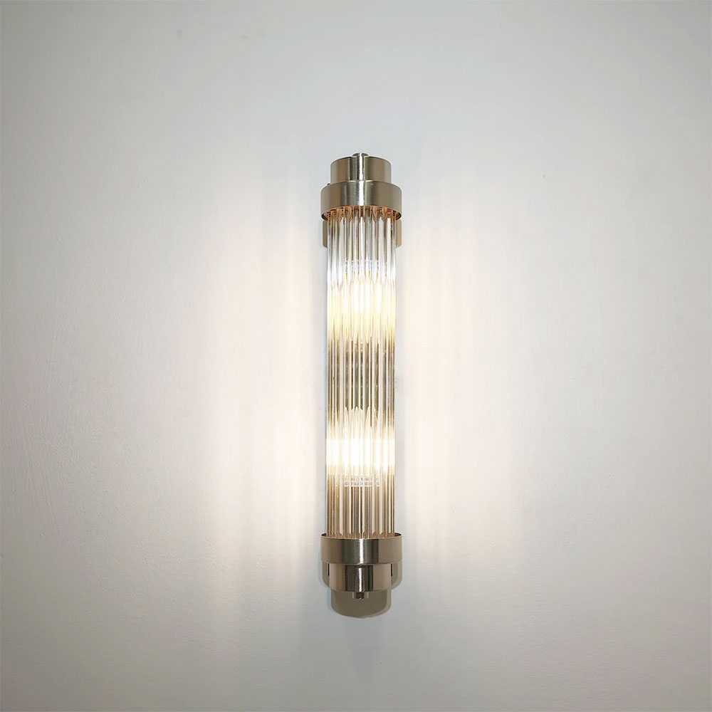 Varillas Interior Up/Down Clear Glass Rod Wall Light Satin Chrome - VARILLAS3