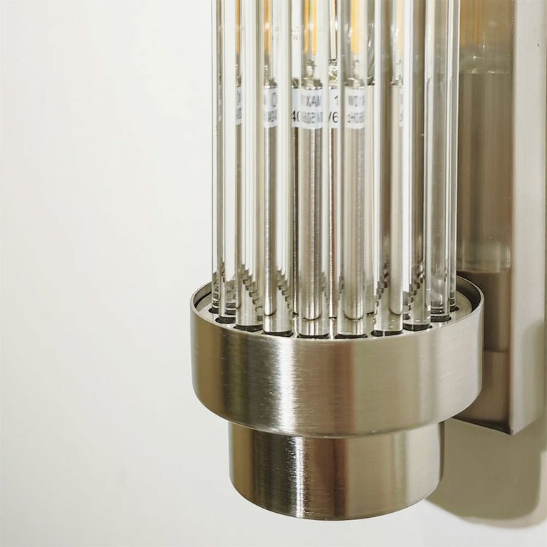 Varillas Interior Up/Down Clear Glass Rod Wall Light Satin Chrome - VARILLAS3