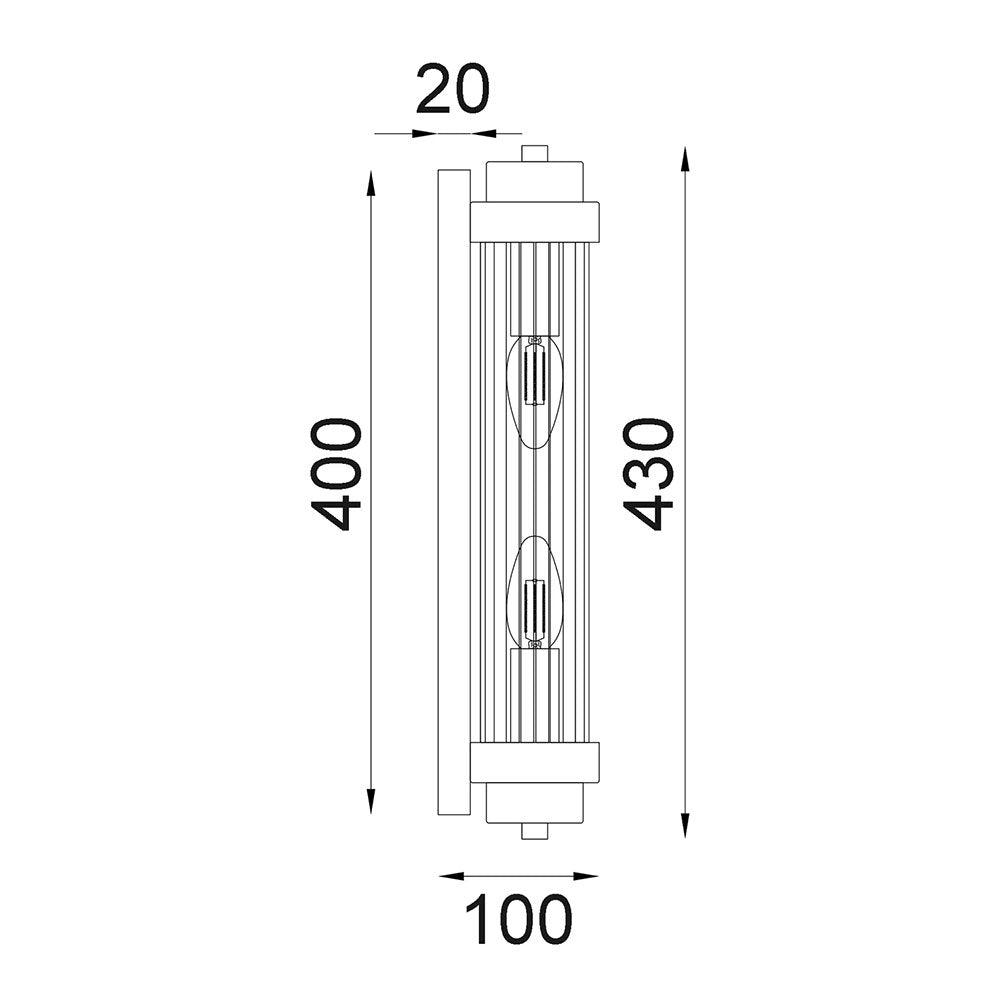 Varillas Interior Up/Down Clear Glass Rod Wall Light White - VARILLAS5