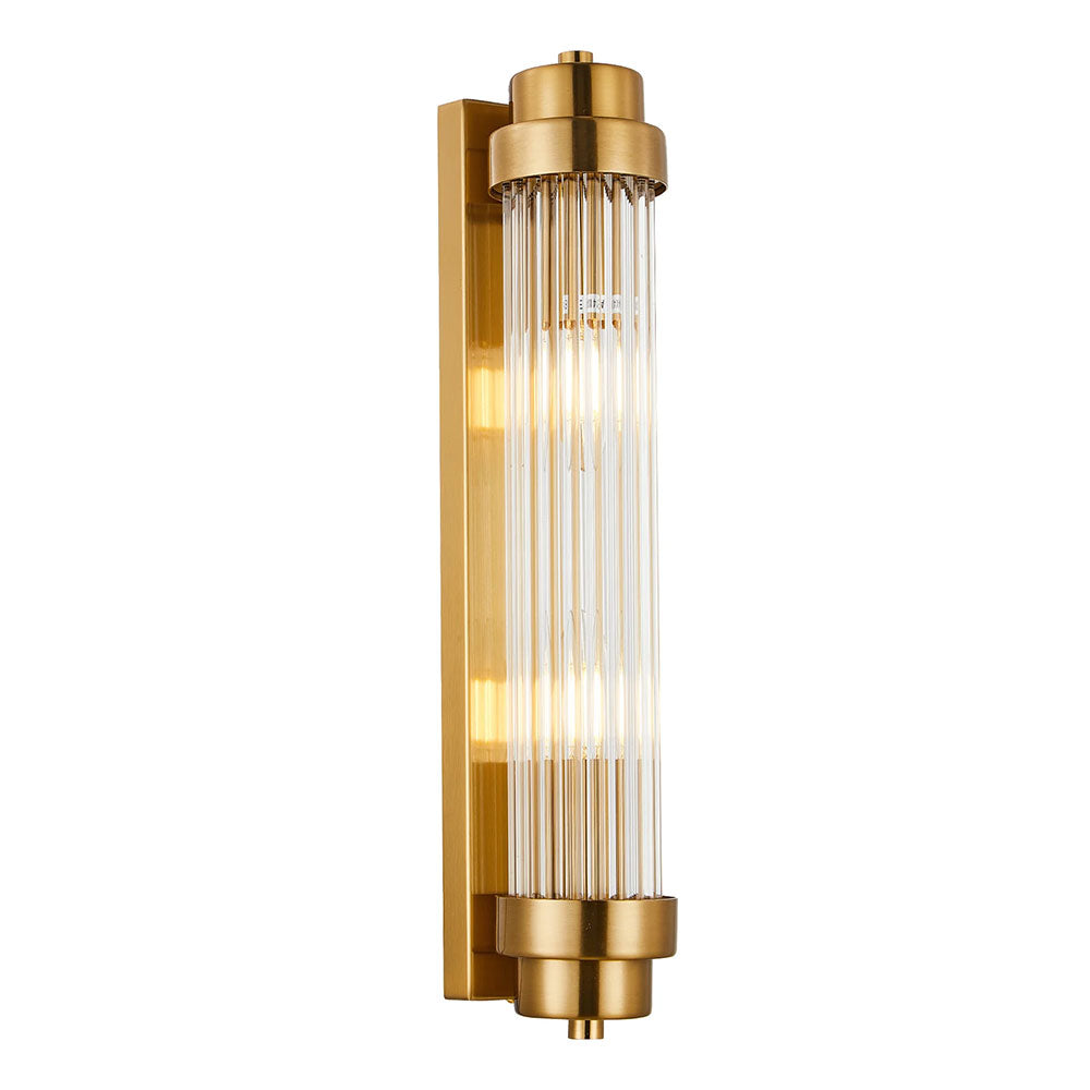 Varillas Interior Up/Down Clear Glass Rod Wall Light Antique Brass - VARILLAS1