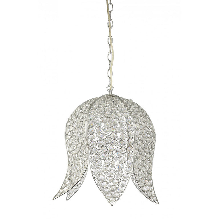 Verdi 1 Light Crystal Pendant Large Chrome - VERDI-34