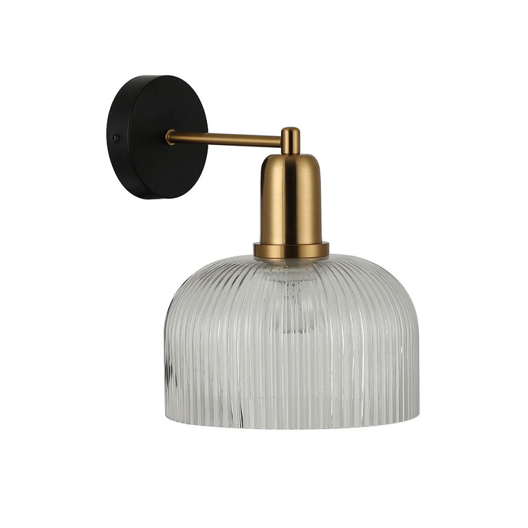 Interior Dome Glass Wall Light Antique Brass Highlight With Clear - VINTAJ6W