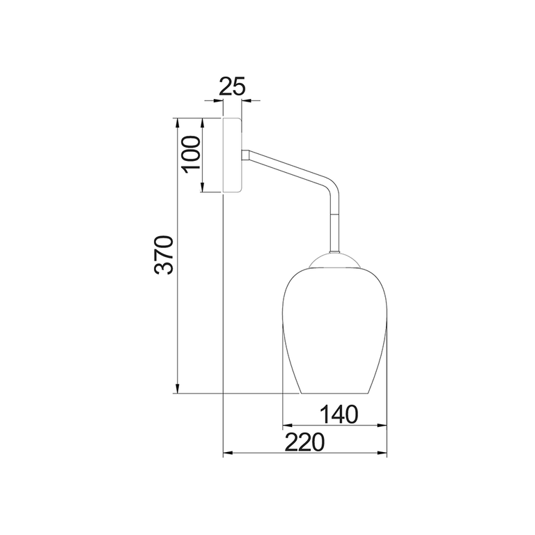 Interior Wine Glass Wall Light Black / Chrome - VINUM1W