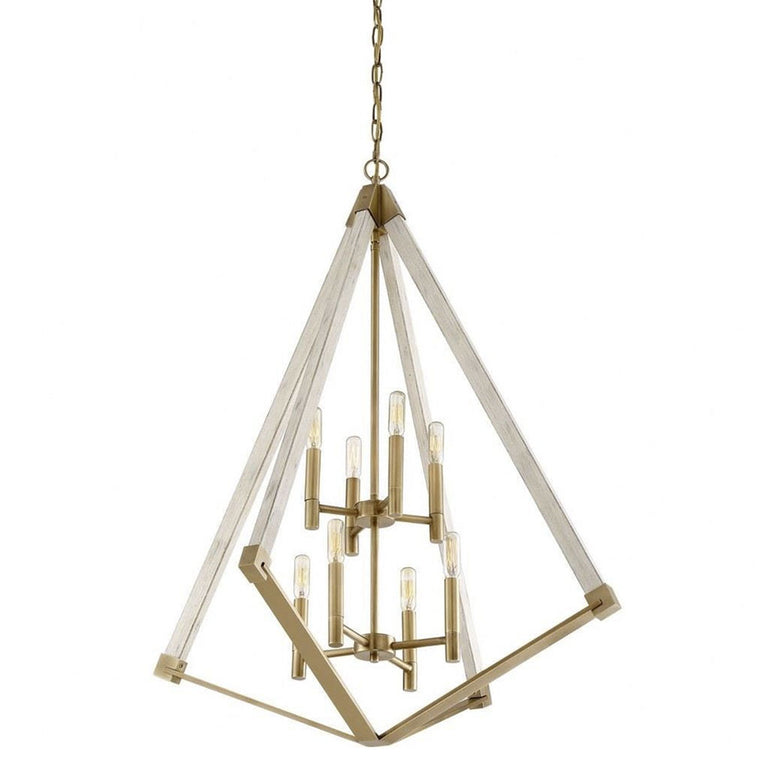 View Point 8 Light Pendant Chandelier Weathred Brass - U/QZ/VP5208WS