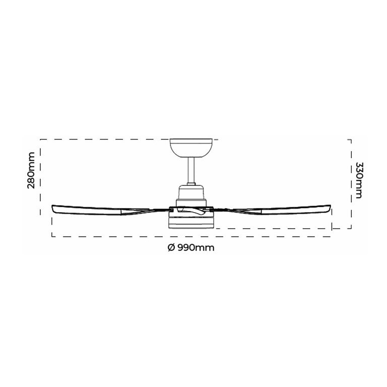 Vanuatu 39" DC 4 Blade Ceiling Fan White - VANUATU/39/WH