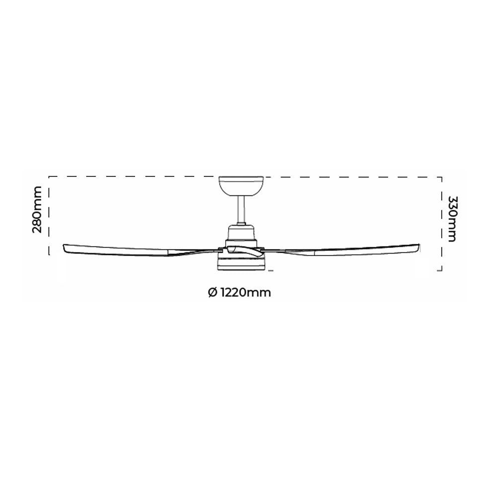 Vanuatu 48" DC 4 Blade Ceiling Fan With LED Light White - VANUATU/48/LT/WH