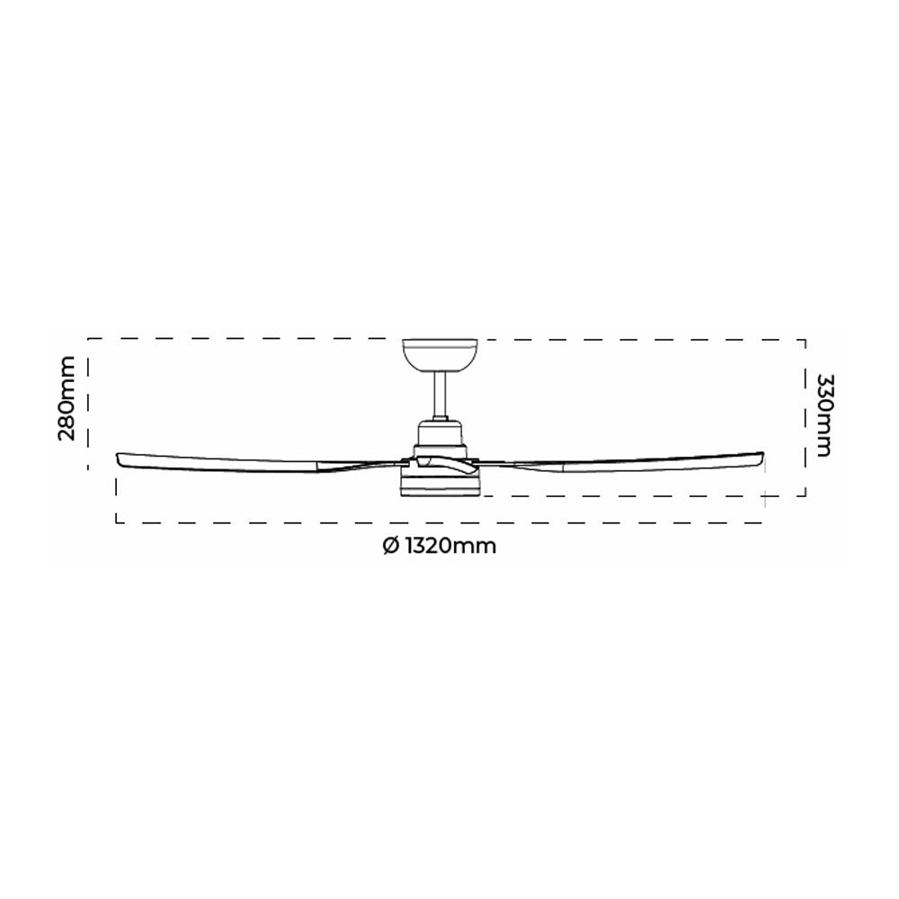 Vanuatu 52" DC 4 Blade Ceiling Fan White - VANUATU/52/WH