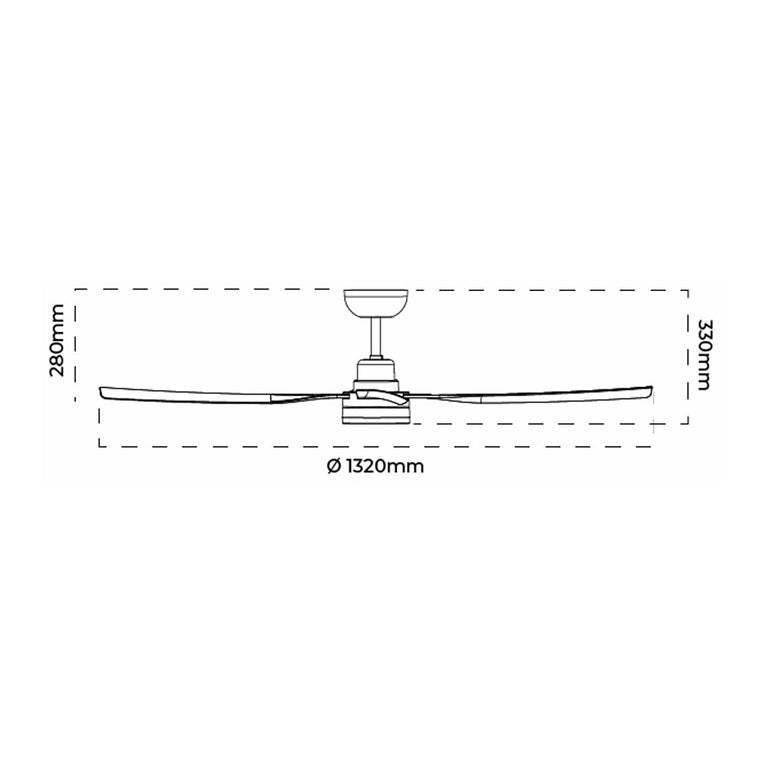 Vanuatu 52" DC 4 Blade Ceiling Fan White - VANUATU/52/WH