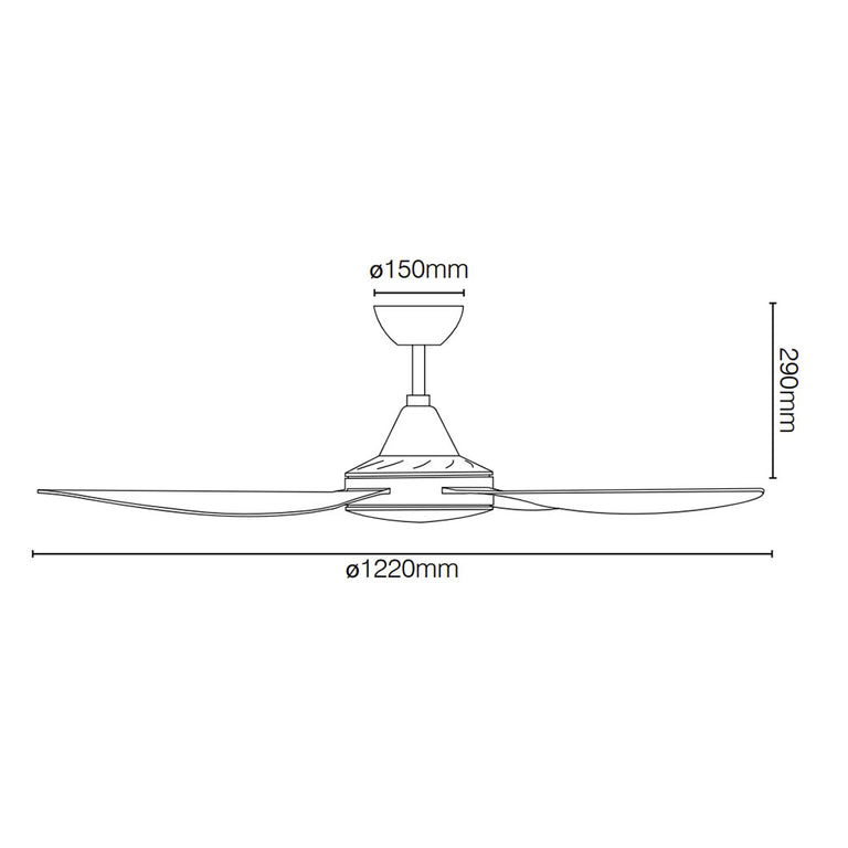 Vector 48" DC Ceiling Fan Matt Black - 22687/06