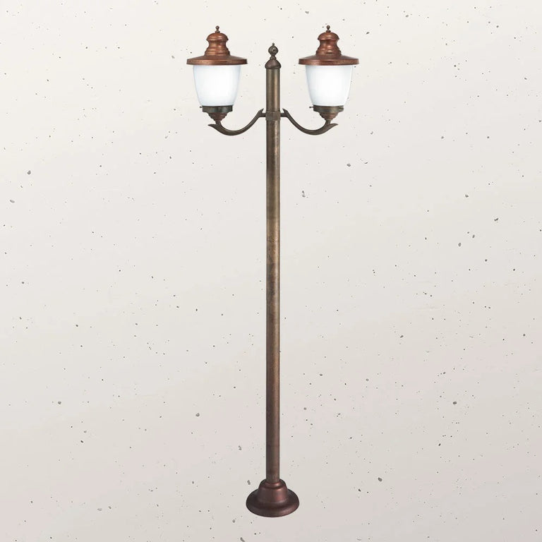 Venezia 2 Light Facing Up Post Light With White Glass IP44 - 248.20.ORB