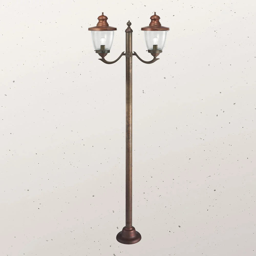 Venezia 2 Light Facing Up Post Light With Clear Glass IP44 - 248.20.ORT