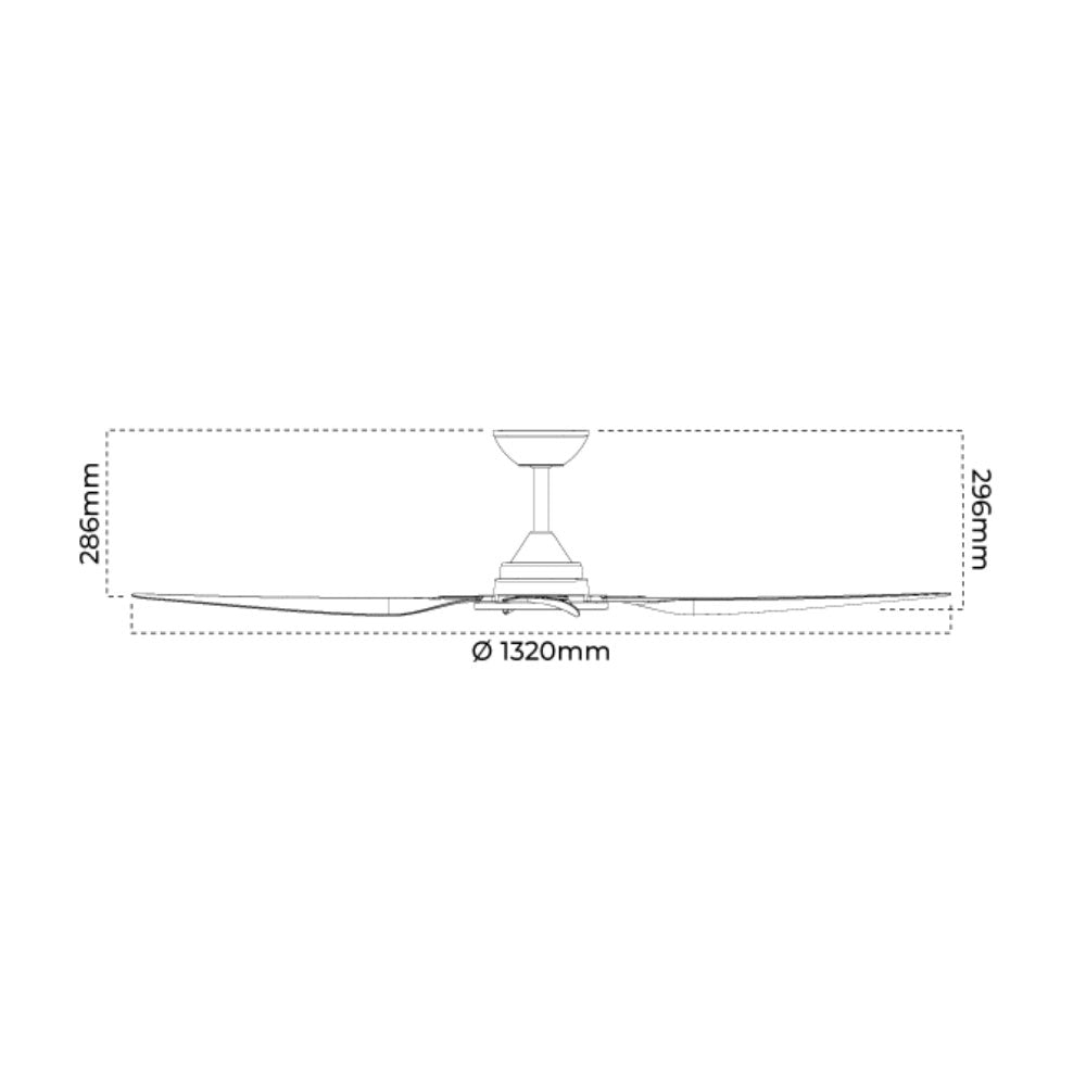 Venice 52" DC 3/4 Blade Ceiling Fan White - VENICE/52/WH