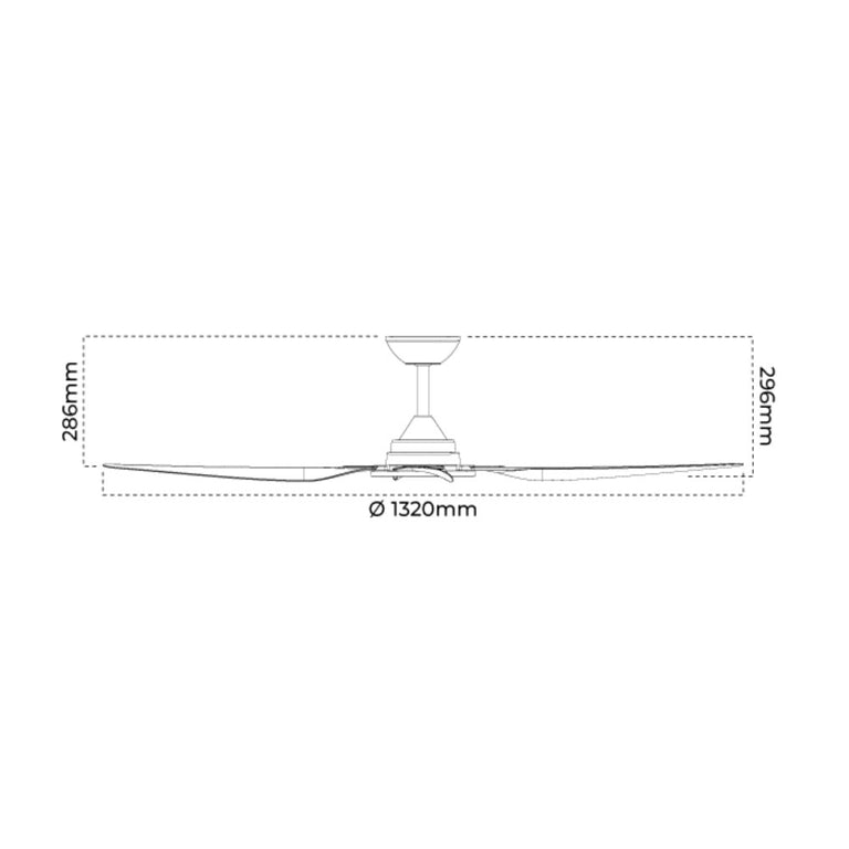 Venice 52" DC 3/4 Blade Ceiling Fan White - VENICE/52/WH