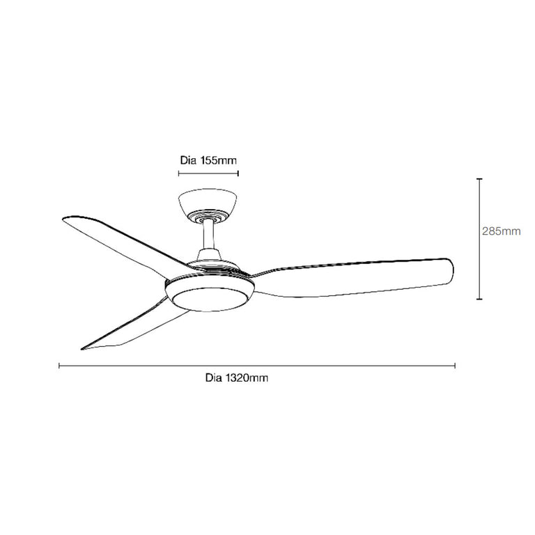 Viper 52" 4 Blade DC Smart Ceiling Fan With WIFI Remote Control Matt White - MVDC134W