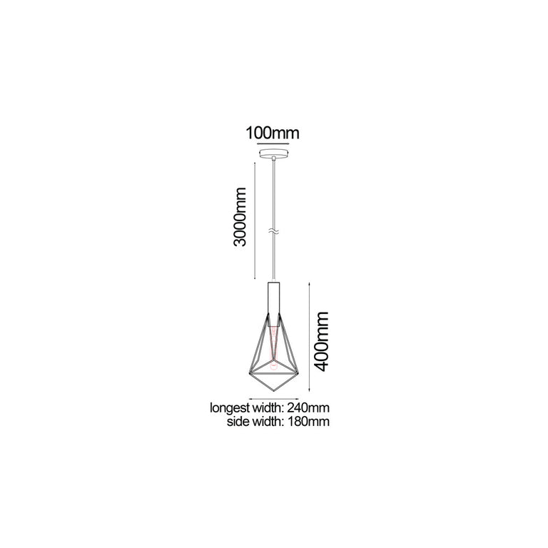 Diamond Iron Cage Pendant White - Whiteband6