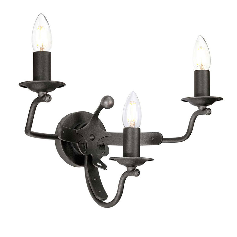 Windsor 3 Light Wall Light Graphite - WINDSOR-W3-GR