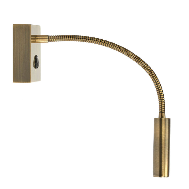 Kiyo 3W LED Flexi Stem Spotlight Antique Brass / Warm White - WL6410-AB