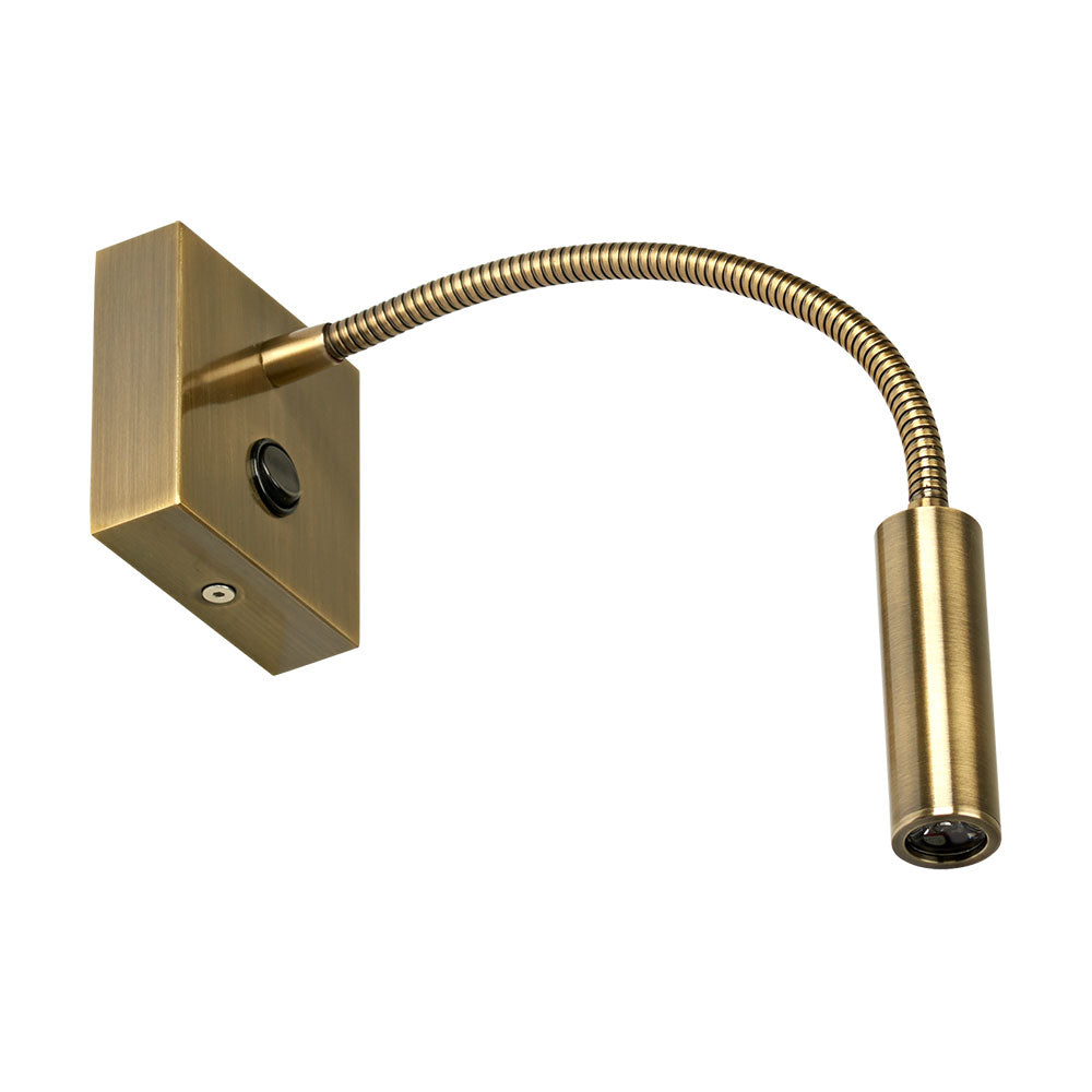 Kiyo 3W LED Flexi Stem Spotlight Antique Brass / Warm White - WL6410-AB