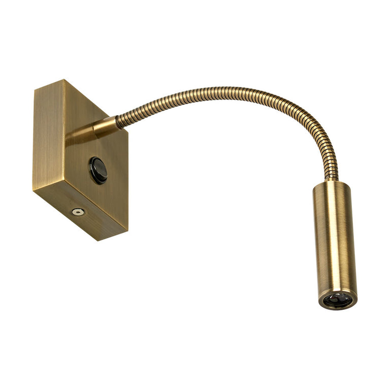 Kiyo 3W LED Flexi Stem Spotlight Antique Brass / Warm White - WL6410-AB