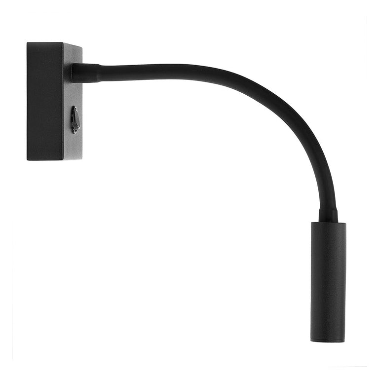 Kiyo 3W LED Flexi Stem Spotlight Black / Warm White - WL6410-BL