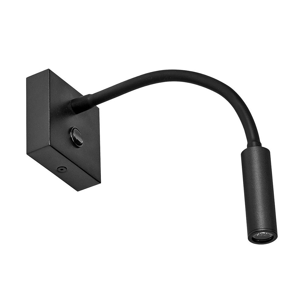 Kiyo 3W LED Flexi Stem Spotlight Black / Warm White - WL6410-BL