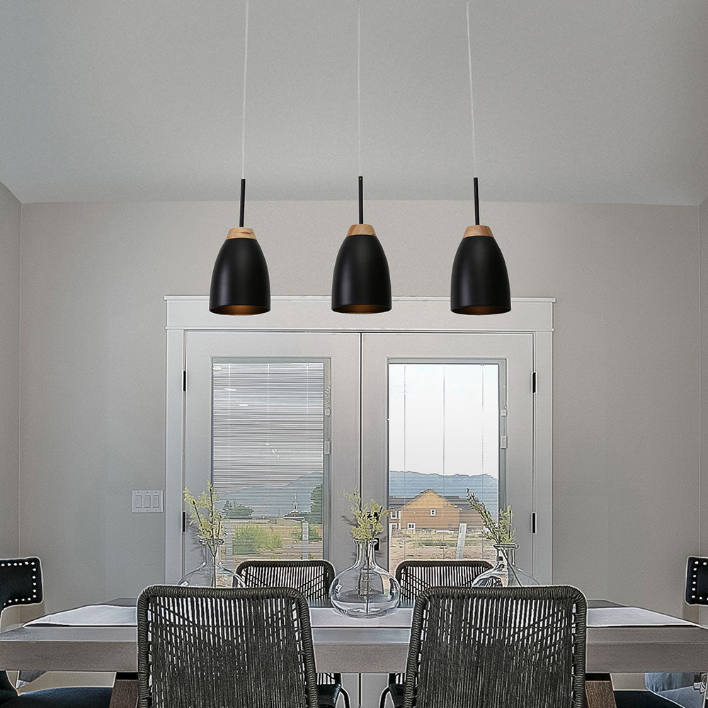 Watchman 3 Light Bar Pendant Black - WATCHMAN 3BAR BK