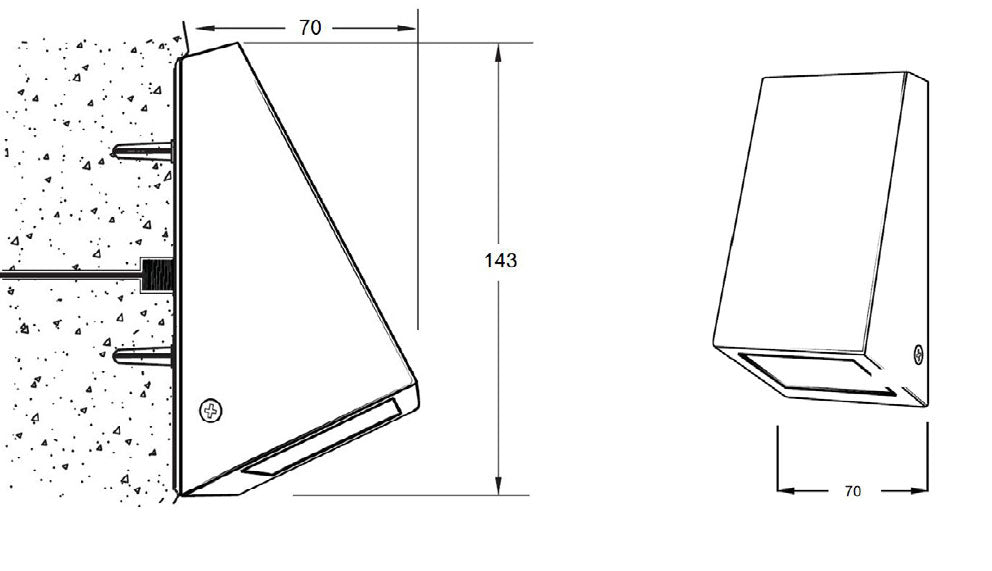 Wall Wedge Light White - 240V - WEDGEGWH