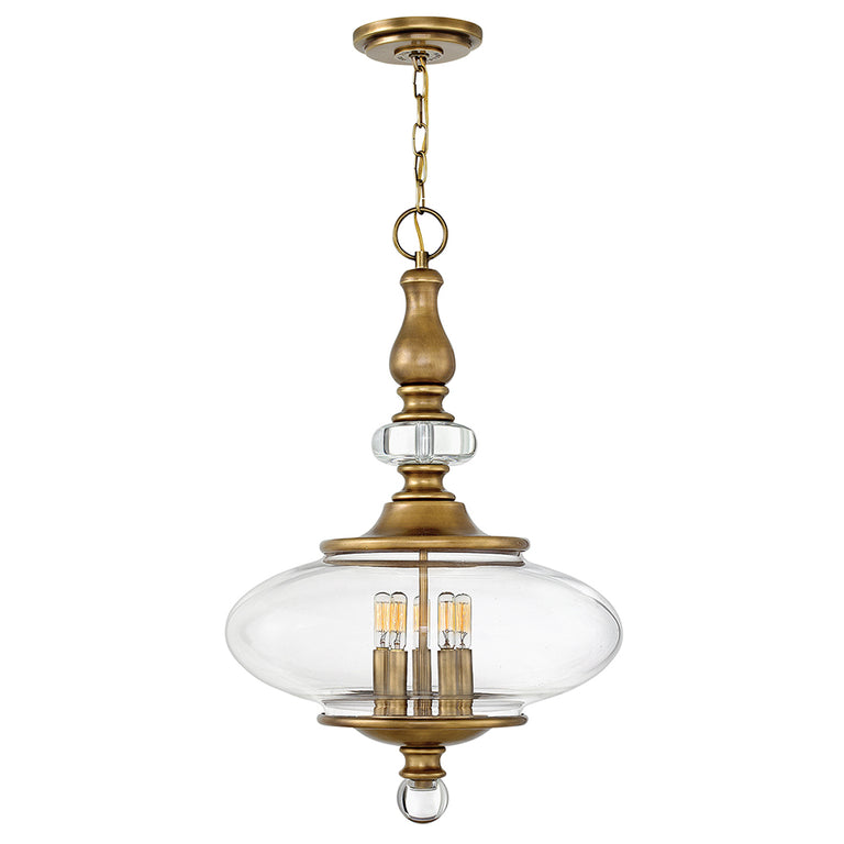Wexley 5 Light Pendant Heritage Brass - HK-WEXLEY-5P-HB