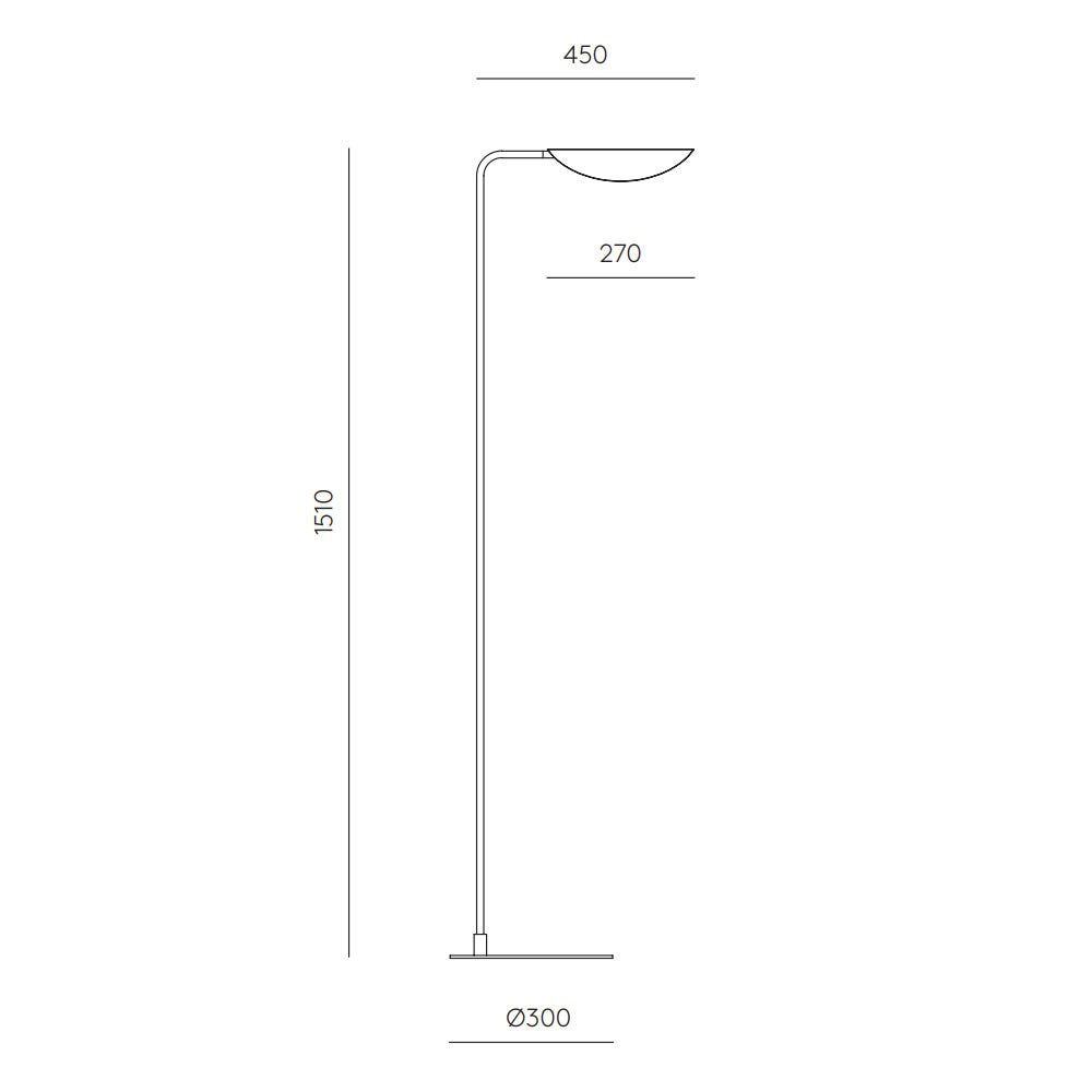 Ficus LED Floor Lamp Matt Black / Matt Brass - ARO.P1243