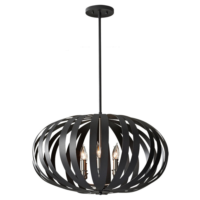 Woodstock Large Chandelier Textured Black - FE-WOODSTOCK-P-L