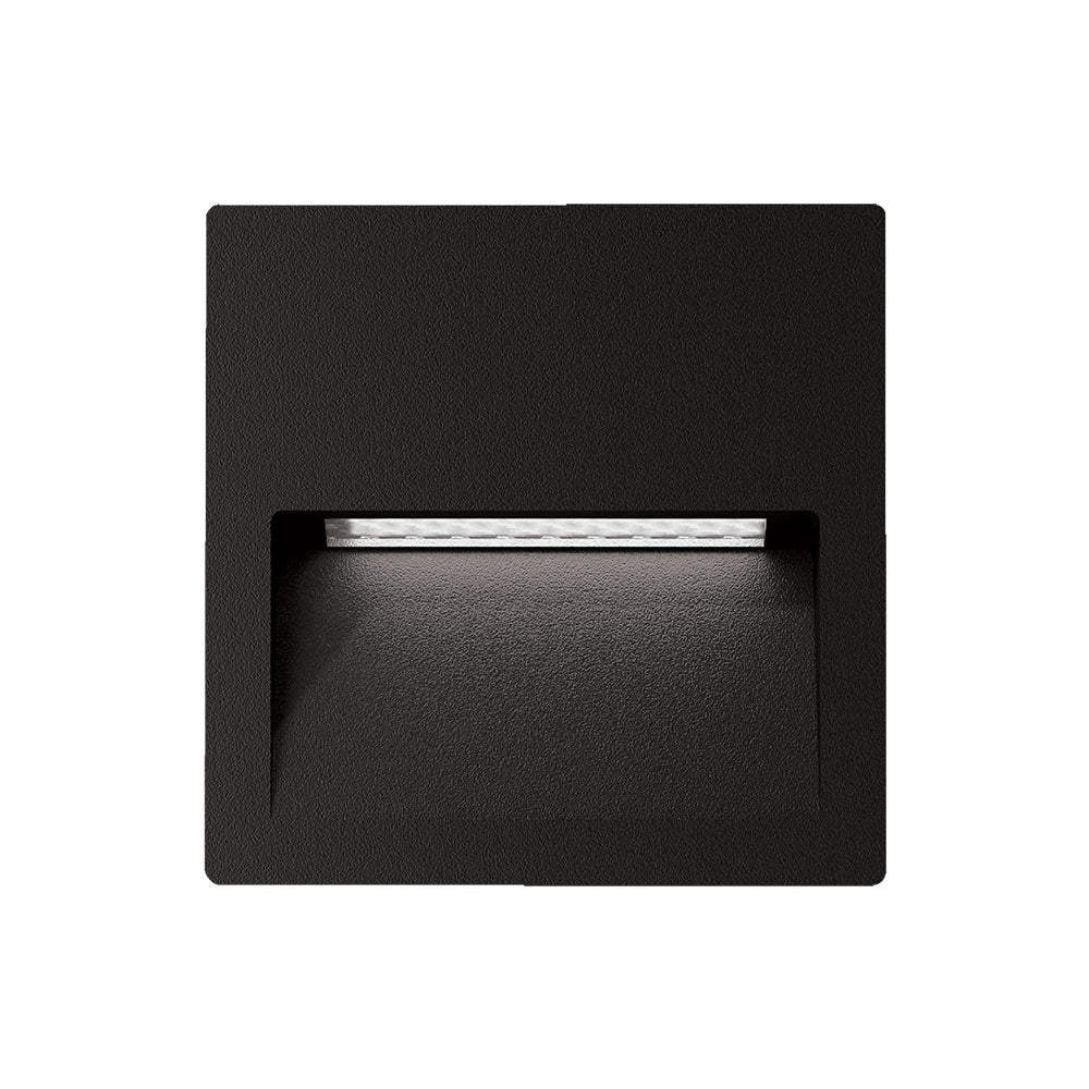 ZAC-PRO-5-240V-SQR 5W LED Recessed Step Light Black / Tri-Colour - 10312