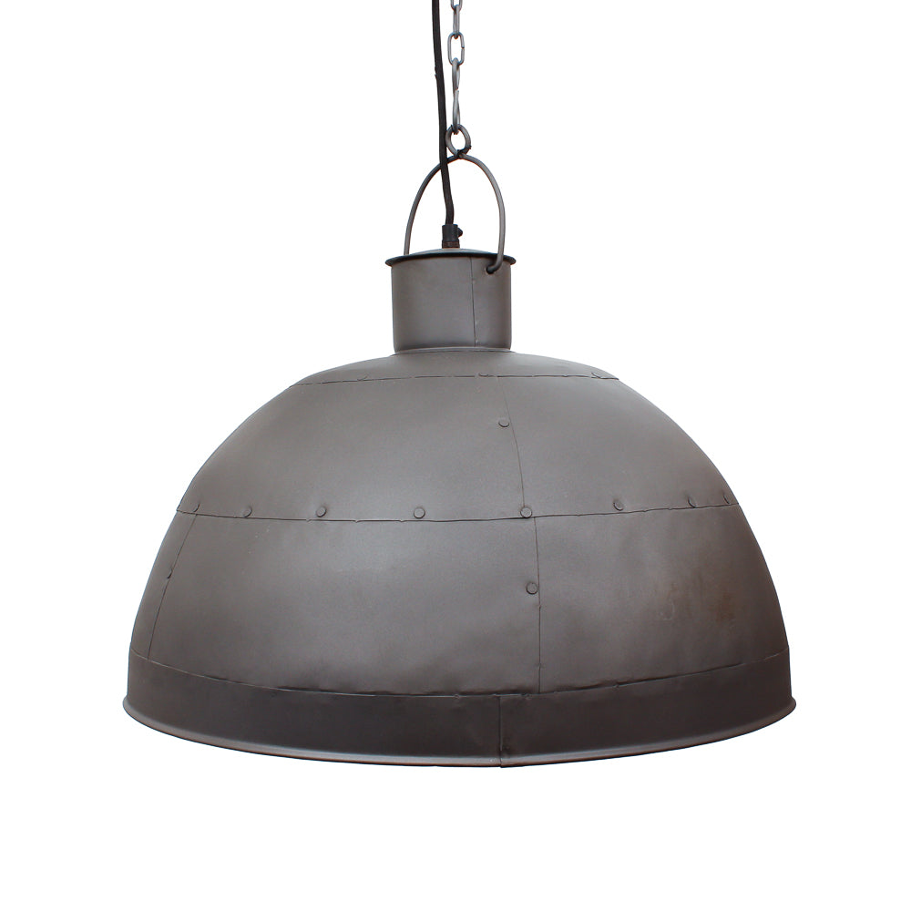 Granada Iron Riveted Dome Pendant Medium Vintage Grey - ZAF10100GR