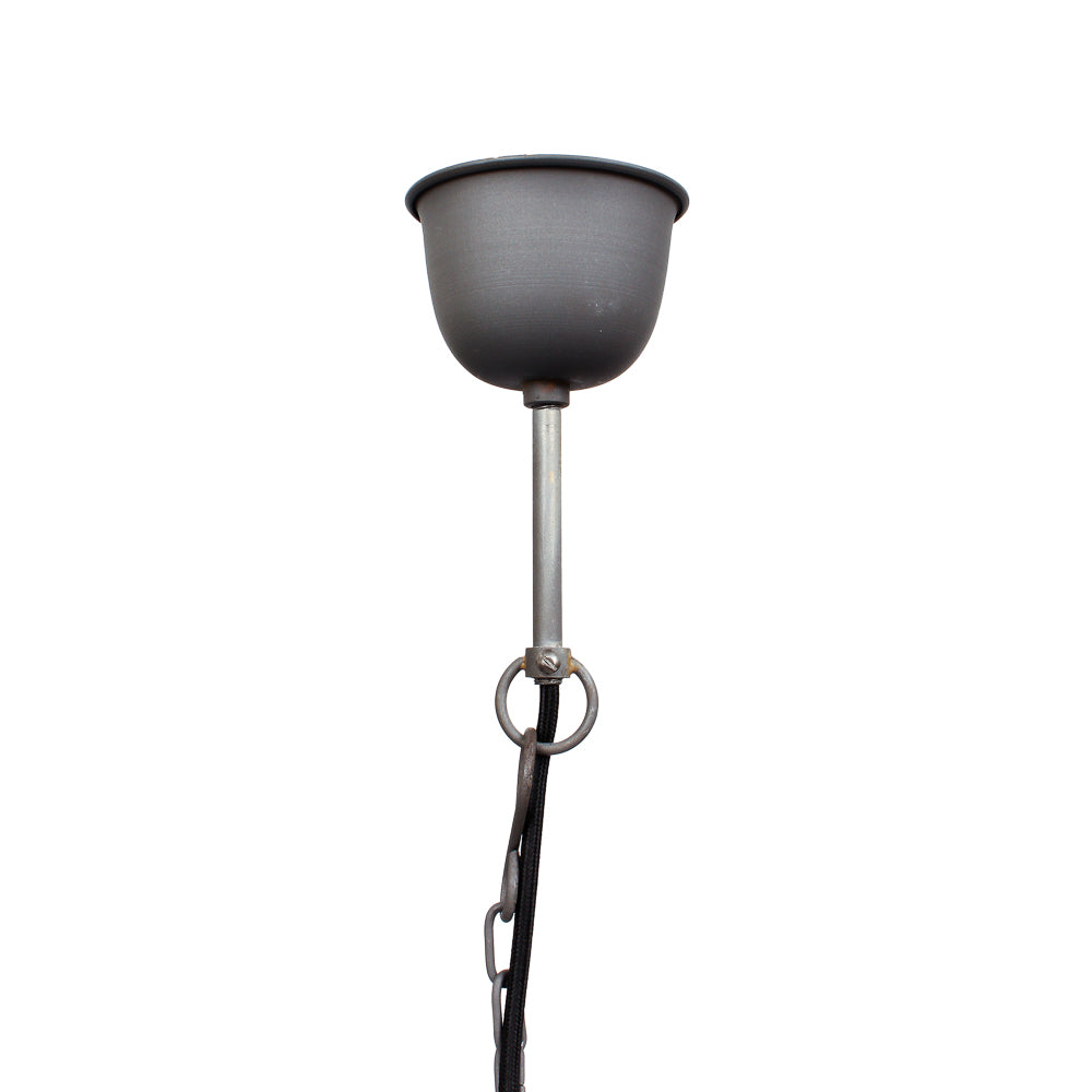 Granada Iron Riveted Dome Pendant Medium Vintage Grey - ZAF10100GR