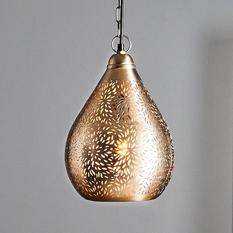 Aquarius Perforated Teardrop Pendant Small Nickel - ZAF10225NI
