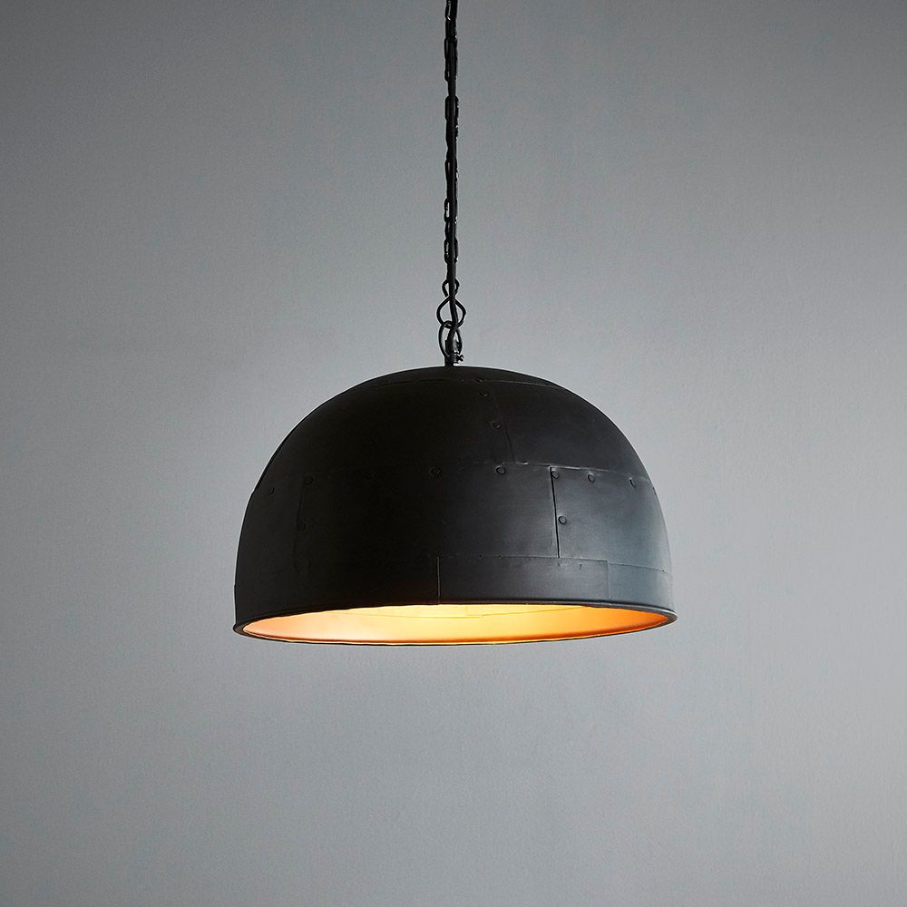 Noir Iron Dome Pendant Small Matt Black/Gold - ZAF10402