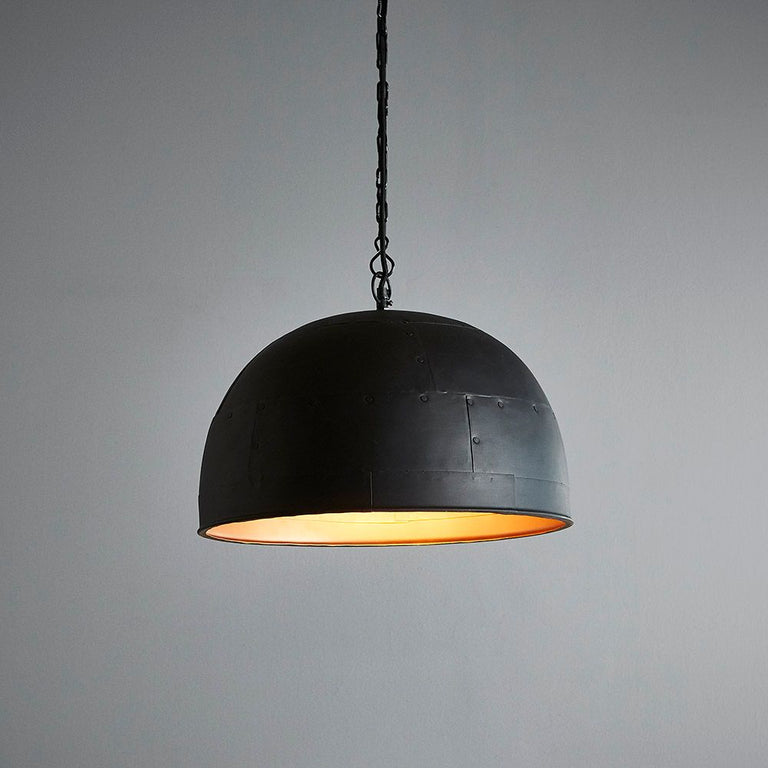 Noir Iron Dome Pendant Small Matt Black/Gold - ZAF10402